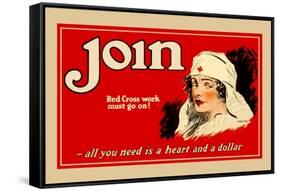 Red Cross Work Must Go On!-Dexter-Framed Stretched Canvas