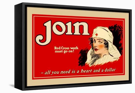 Red Cross Work Must Go On!-Dexter-Framed Stretched Canvas