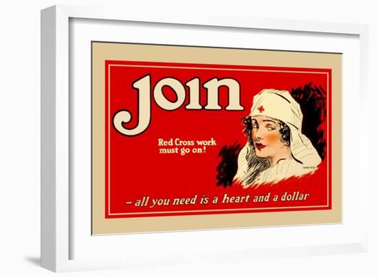 Red Cross Work Must Go On!-Dexter-Framed Art Print