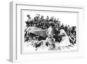 Red Cross Worker in Vietnam with Soldiers-null-Framed Art Print