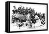 Red Cross Worker in Vietnam with Soldiers-null-Framed Stretched Canvas