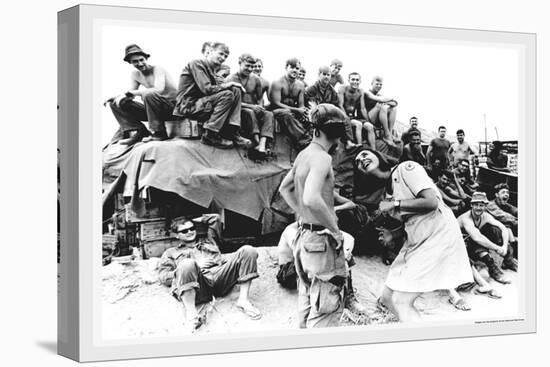 Red Cross Worker in Vietnam with Soldiers-null-Stretched Canvas