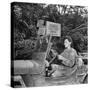 Red Cross Worker Janet Schwerton (Of Newton, Ma) Drives Jeep Along the Ledo Road, Burma, July 1944-Bernard Hoffman-Stretched Canvas