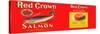 Red Crown Brand Salmon Label - Seattle, WA-Lantern Press-Stretched Canvas