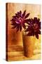 Red Dahlias in a Copper Vase-Tom Quartermaine-Stretched Canvas