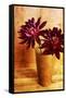 Red Dahlias in a Copper Vase-Tom Quartermaine-Framed Stretched Canvas