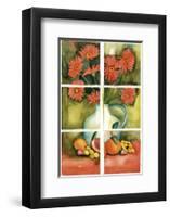 Red Daisies at the Window-Sonia P^-Framed Art Print