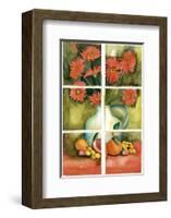 Red Daisies at the Window-Sonia P^-Framed Art Print