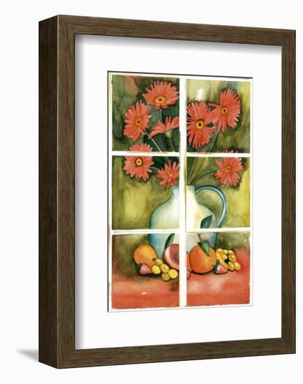 Red Daisies at the Window-Sonia P^-Framed Art Print