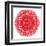 Red Daisy Mandala Flower Kaleidoscopic-tr3gi-Framed Art Print