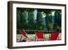 Red Deck Chairs on the Courtyard of the Jewish Museum, Berlin, Germany-Felipe Rodriguez-Framed Photographic Print