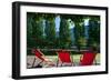 Red Deck Chairs on the Courtyard of the Jewish Museum, Berlin, Germany-Felipe Rodriguez-Framed Photographic Print