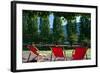 Red Deck Chairs on the Courtyard of the Jewish Museum, Berlin, Germany-Felipe Rodriguez-Framed Photographic Print