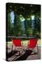 Red Deck Chairs-Felipe Rodriguez-Stretched Canvas