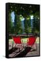 Red Deck Chairs-Felipe Rodriguez-Framed Stretched Canvas