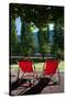Red Deck Chairs-Felipe Rodriguez-Stretched Canvas