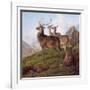 Red Deer in a Highland Landscape, 1872-Charles Jones-Framed Giclee Print