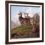 Red Deer in a Highland Landscape, 1872-Charles Jones-Framed Giclee Print
