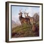 Red Deer in a Highland Landscape, 1872-Charles Jones-Framed Giclee Print