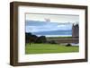 Red Deer in Front of Lochranza Castle on the Isle of Arran, Scotland-Flynt-Framed Photographic Print