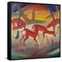 Red Deer; Rote Rehe 1-Franz Marc-Framed Stretched Canvas
