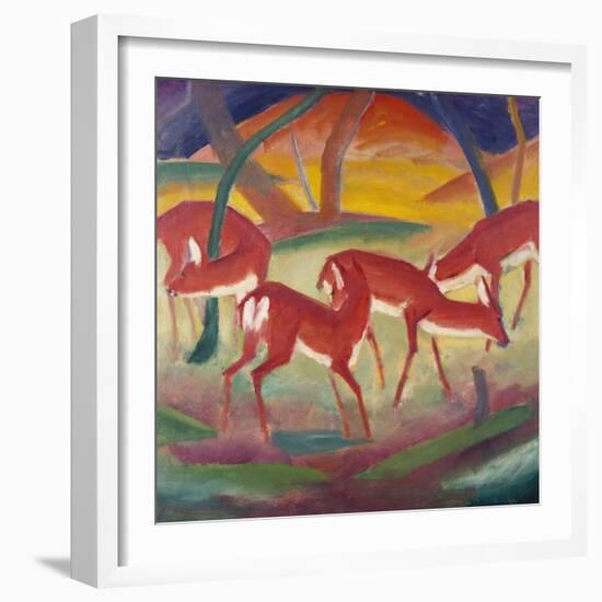 Red Deer; Rote Rehe 1-Franz Marc-Framed Giclee Print