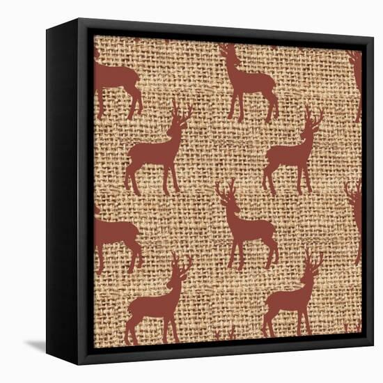 Red Deer-Joanne Paynter Design-Framed Stretched Canvas