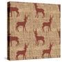 Red Deer-Joanne Paynter Design-Stretched Canvas