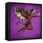 Red Devil With Wings-FlyLand Designs-Framed Stretched Canvas