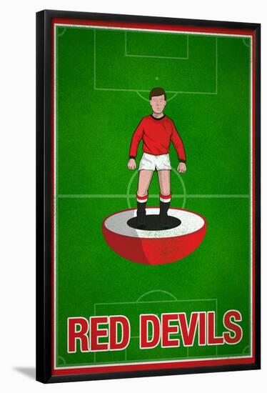 Red Devils Football Soccer Sports Poster-null-Framed Poster