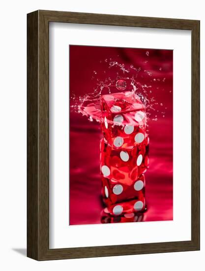 Red Dice Splash-Steve Gadomski-Framed Photographic Print