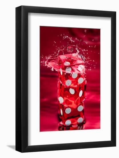 Red Dice Splash-Steve Gadomski-Framed Photographic Print