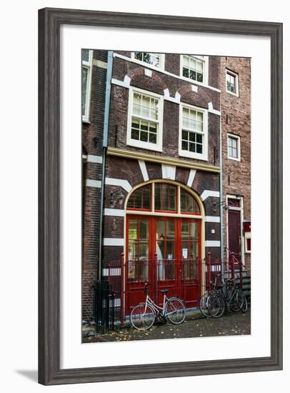 Red Door in Amsterdam-Erin Berzel-Framed Photographic Print