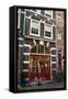 Red Door in Amsterdam-Erin Berzel-Framed Stretched Canvas