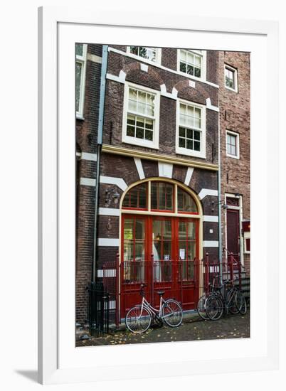 Red Door in Amsterdam-Erin Berzel-Framed Photographic Print