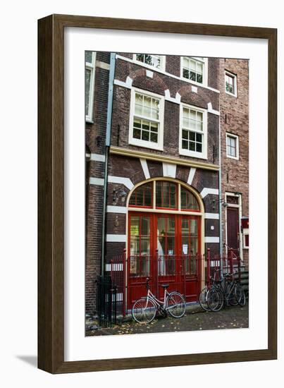 Red Door in Amsterdam-Erin Berzel-Framed Photographic Print