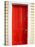 Red Door, Sutton Railway Station, Otago, South Island, New Zealand-David Wall-Stretched Canvas