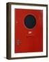 Red Door with a Mail Slot and the Number Thirty Nine Painted Above It-null-Framed Photographic Print