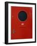 Red Door with a Mail Slot and the Number Thirty Nine Painted Above It-null-Framed Photographic Print