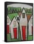 Red Doors-Tim Nyberg-Framed Stretched Canvas