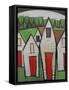 Red Doors-Tim Nyberg-Framed Stretched Canvas