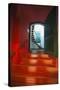 Red Doorway, Los Morillos Lighthouse, Puerto Rico-George Oze-Stretched Canvas