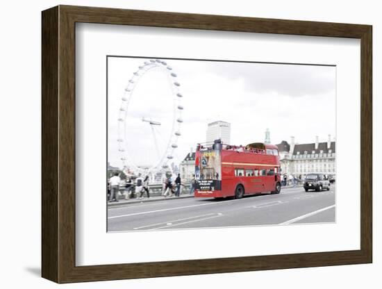 Red Double-Decker Bus, Westminster Bridge, District Westminster, London, England, Uk-Axel Schmies-Framed Photographic Print