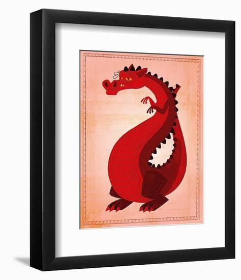 Red Dragon-John W^ Golden-Framed Art Print