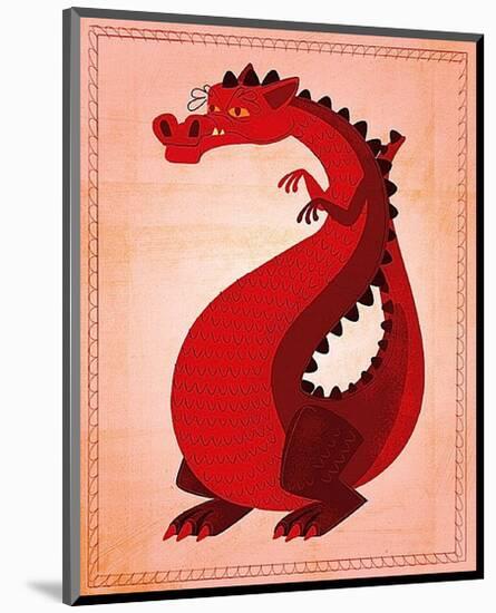 Red Dragon-John W^ Golden-Mounted Art Print