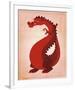 Red Dragon-John W^ Golden-Framed Art Print