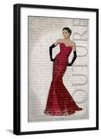 Red Dress Glamour-Sandra Smith-Framed Art Print