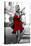 Red Dress in the City-JJ Brando-Stretched Canvas