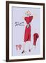 Red Dress with Matching Overcoat-null-Framed Art Print