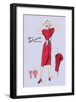 Red Dress with Matching Overcoat-null-Framed Art Print